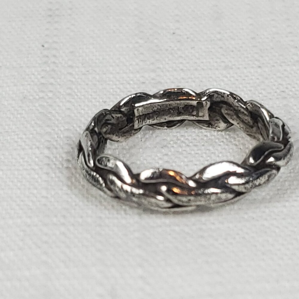 Bell Trading Post 925 Sterling Silver Woven Rope Band Sz 15mm US 7.5